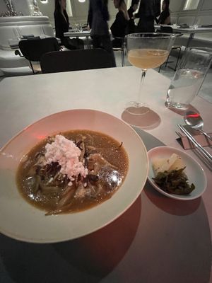 A mushroom stew  at NARO in New York City