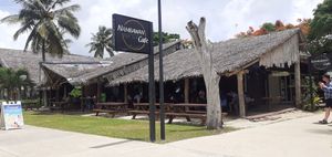 Cafe on seawall by craft village at Nambawan Café in Port Vila