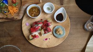 Sushi and curry sauce at Ryuness - リューネス（ゆかるひ店） in Okinawa