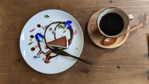 Raw tiramisu cake and coffee at Ryuness - リューネス（ゆかるひ店） in Okinawa