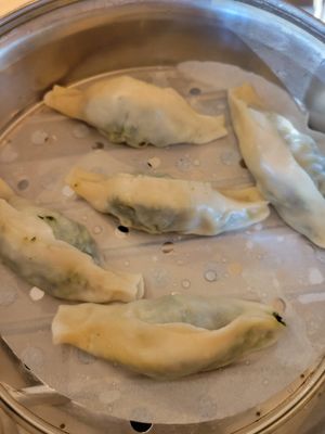 Steamed dumplings at Dan Modern Chinese in Santa Monica