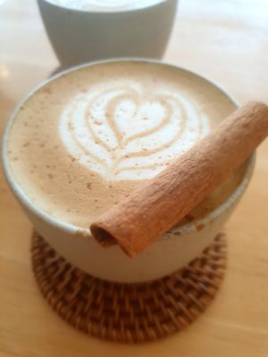 Oat milk cinnamon latte 😋 at Flo in Koh Samui