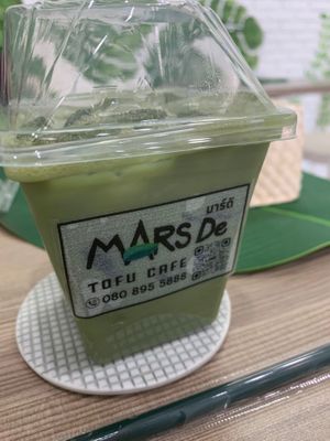 Matcha soy milk. (Has diary option) at Vegan Style By Mars De in Bangkok