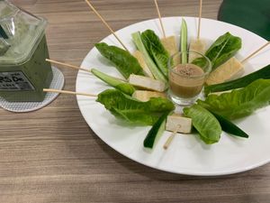 Must-try grilled tofu. The restaurant is specialized at tofu. The homemade tofu here are organic. at Vegan Style By Mars De in Bangkok