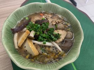 Herbal noodles with local flower ingredients.  at Vegan Style By Mars De in Bangkok