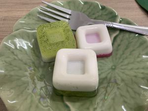 Vegan coconut jelly. Complementary!! at Vegan Style By Mars De in Bangkok
