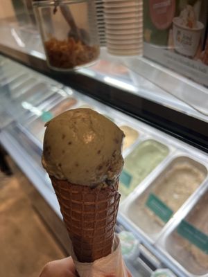 Mint chip with red rice cone   at Kind Koko in Gianyar