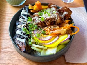 Vegan bibimbap  at AME Café in Lyon