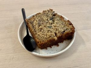 banana bread with miso  at AME Café in Lyon