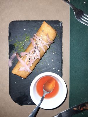 Rollito primavera vegano at La Zaranda in Yecla