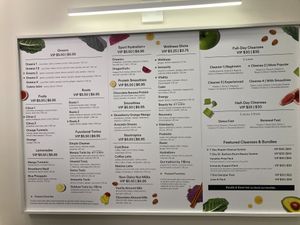 Wall menu at Pressed - Moynihan Train Hall in New York City