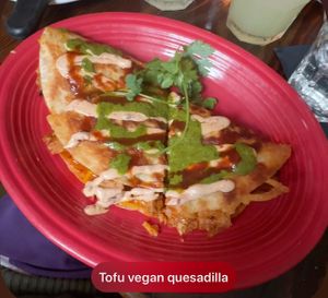 Vegan tofu quesadillas   at Perro Salado in Newport