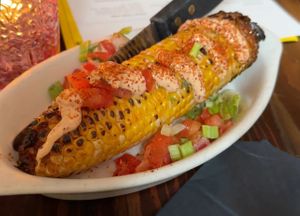Vegan elote   at Perro Salado in Newport