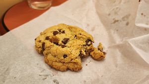 warm chocolate chip cookie. yum at Our Food Is Art Restaurant and Bar in Crestone