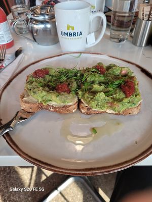 Avocado hummus toast at OEB Breakfast Co in Vancouver