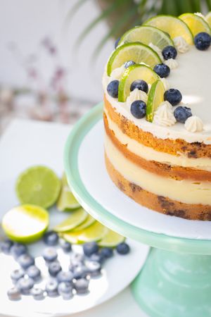 Lemon and blueberry cakee  at Coconela in Santa Cruz