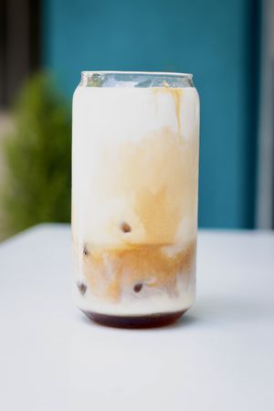 Vainilla iced latte  at Coconela in Santa Cruz