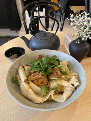 Vegan biang biang noodles with tofu  at Mamma Bao in Munich
