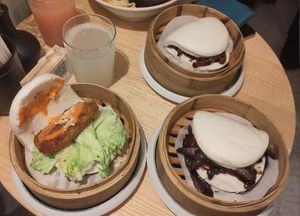 Fried tofu, shiitake, and eggplant baos at Mamma Bao in Munich