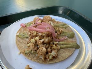 Cauliflower tacoos  at Trejo's Tacos - Farmers Market in Los Angeles