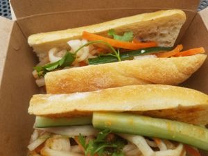 Falafel bahn mi at Planted By La Tour Cafe in Honolulu