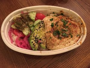 Hummus rice plate   at Healthyish Republic in San Francisco