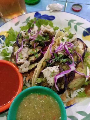 Eggplant tacos at Taco Beach Grill in Seminyak