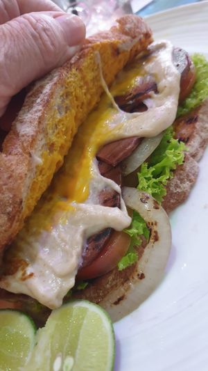 vegan ham and cheese sammies at Taco Beach Grill in Seminyak