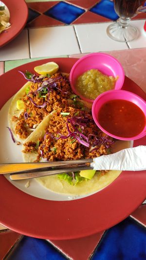 Vegan chorizo tacos at Taco Beach Grill in Seminyak
