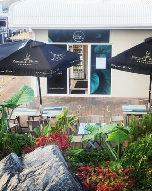 We're blessed to have a wonderful community garden next to the cafe! 
A perspective from the Coffs Harbour Marina Breakwall at The Green Galley in Coffs Harbour