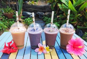 Delicious & Nutritious Plant-Based Smoothies...
-Tropical Time
-Berry Refreshing
-Acai & Chia
-Choc Protein
(Protein Coffee Frappe also available)

 at The Green Galley in Coffs Harbour