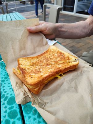 Vegan cheese & tomato toastie at The Green Galley in Coffs Harbour