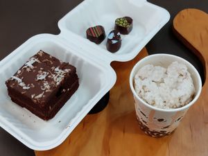 Chocolate cake, excellent bonbons and nutmeg ice cream at House of Chocolate Grenada Museum in St Georges