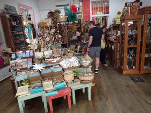 Just part of the store and what is avialable. at House of Chocolate Grenada Museum in St Georges