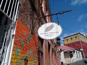 Sign outside at House of Chocolate Grenada Museum in St Georges