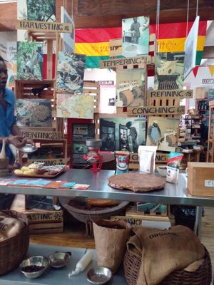 Demonstration table at House of Chocolate Grenada Museum in St Georges