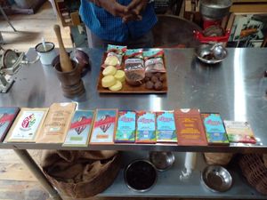 Products in store from the different chocolate making brands on the island at House of Chocolate Grenada Museum in St Georges
