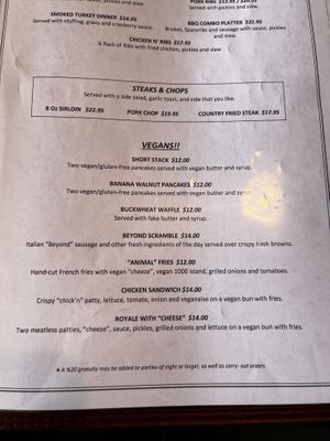 Vegan menu!!!!  at The Hardware Cafe in Clancy