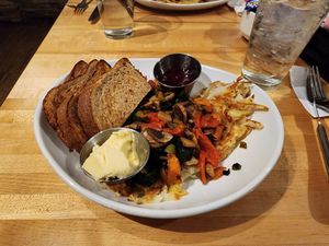 Vegan scramble at The Hardware Cafe in Clancy