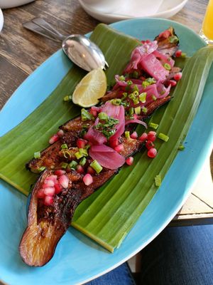 Grilled Eggplant #Veganuary at Limewood in Hong Kong Island