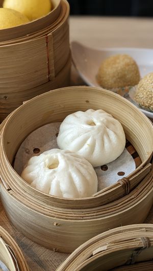 Vegan Dim Sum - Char Siew Bun at D'Life Signature 蔬品軒 - Chinatown Pt in Central Singapore