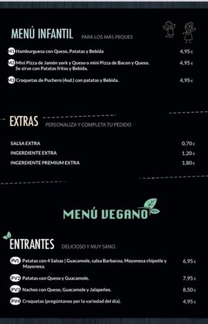 Menú vegano at Bar Cafetería Xerez in Jerez