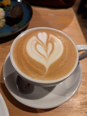 Oatmilk latte at Nooch in Shrewsbury