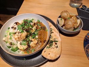 Cauliflower katsu curry with fried parsley potatoes at Nooch in Shrewsbury
