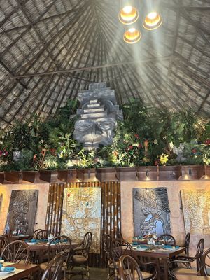 The Mayan jungle cabana decor   at Pineapples - Ramon's Village Resort in San Pedro