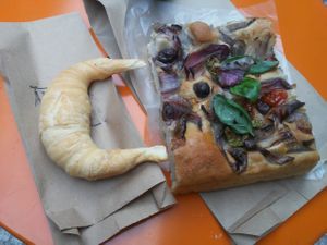 Media Luna e Focaccia at Craft Vegan Bakery Botánico in Buenos Aires