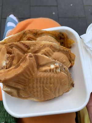 enoki mushroom, curry and red bean tayakis!  at Bing Go in Dusseldorf