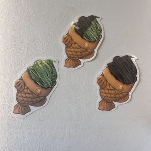 Stickers insidee #Veganuary at Bing Go in Dusseldorf