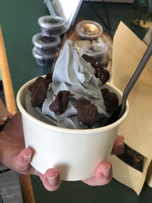 With (raw, vegan) brownie bits  at The Coco Nut in Eugene