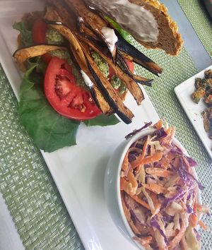 "Fried" Eggplant Bac'un Sandwich 10/10 at The Coco Nut in Eugene